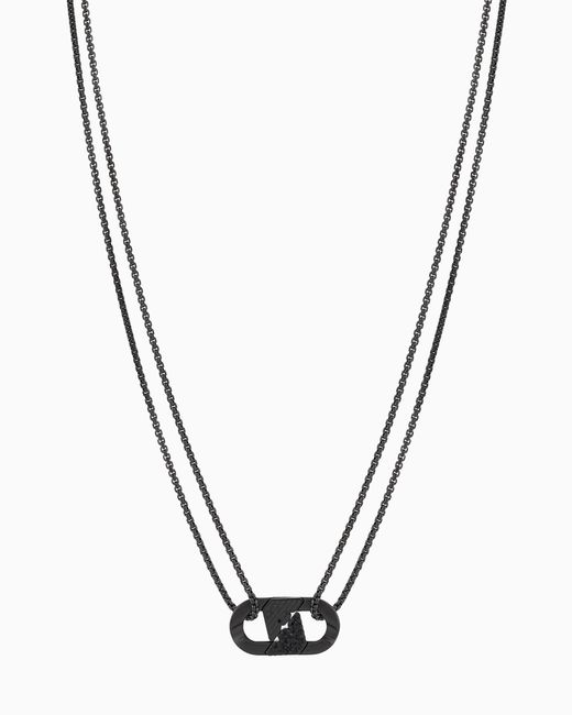 Emporio Armani Metallic Crystal Id Necklace for men