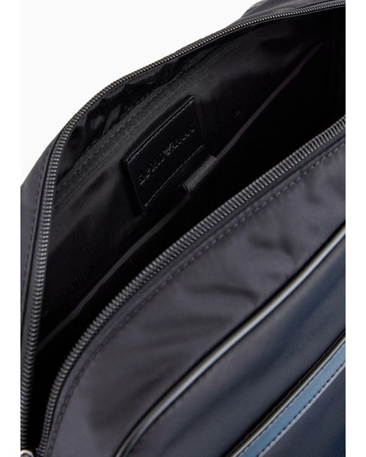Emporio Armani Black Asv Recycled Nylon Messenger Bag for men