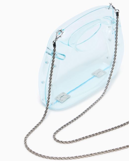 Emporio Armani Blue Pvc Clutch Bag With Shoulder Strap