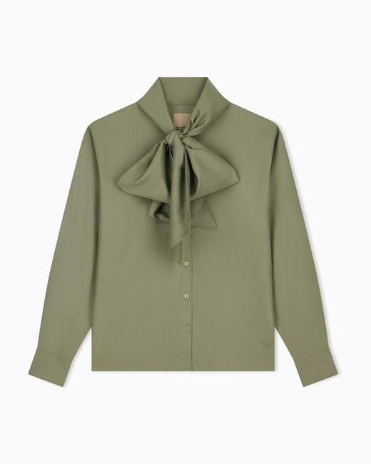Emporio Armani Green Scarf Collar Shirt Boteh Capsule