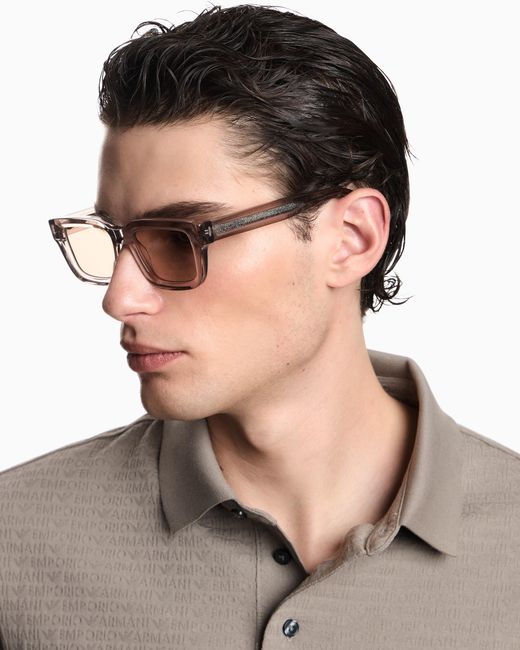 Emporio Armani Natural Square Sunglasses for men