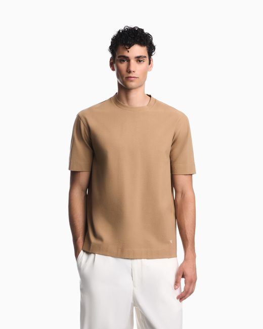 Emporio Armani Natural Jersey Jacquard T-Shirt for men