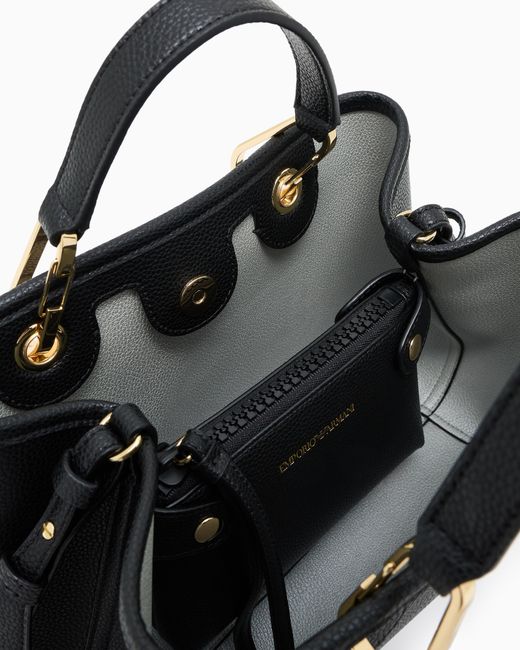 Emporio Armani Black Myea Shopper Bag With Deer Print
