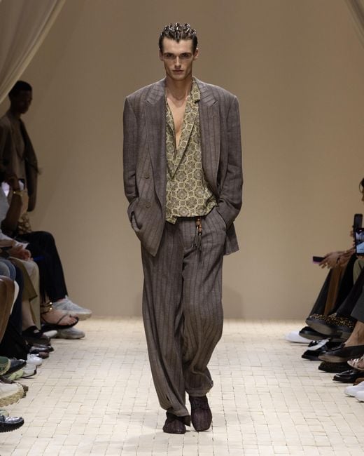 Emporio Armani Brown Double-Breasted Jacket for men