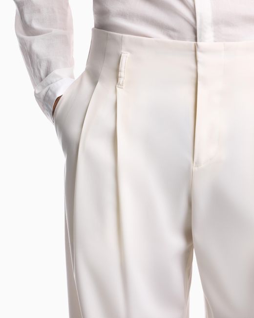 Emporio Armani White Trousers for men