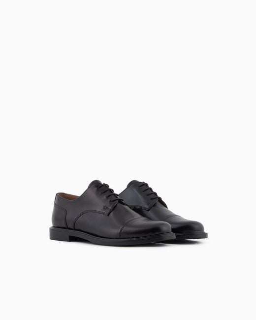 Emporio Armani White Icon Leather Brogues