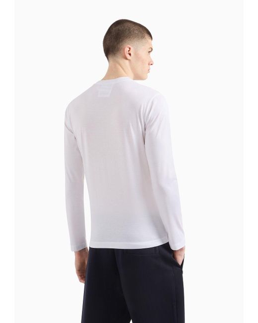 Camiseta De Punto De Mezcla De Emporio Armani de hombre de color White