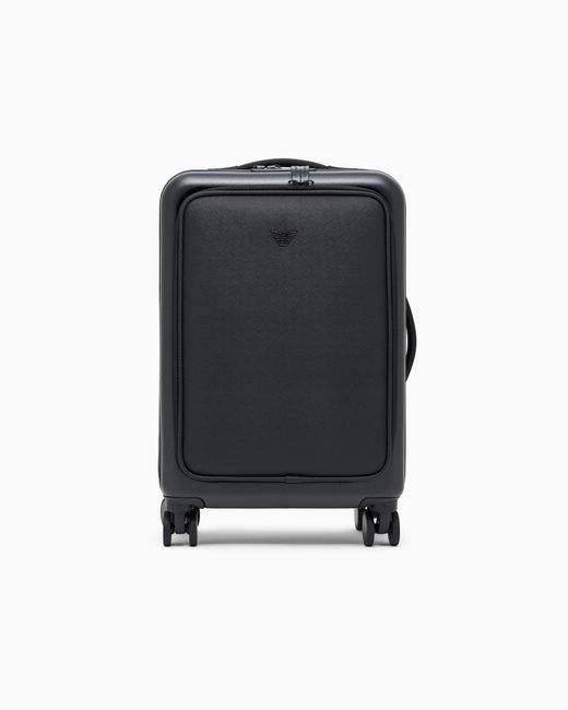 Emporio Armani Black Abs Carry-On Case With Saffiano Detail And Eagle Plate for men