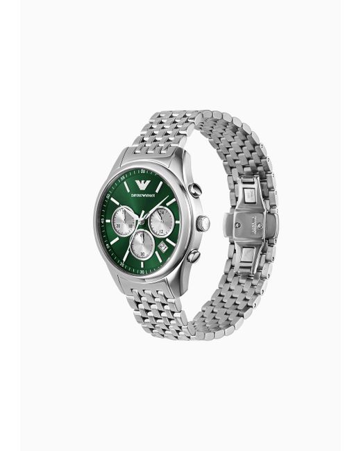 Emporio Armani Metallic Chronograph Stainless Steel Watch for men