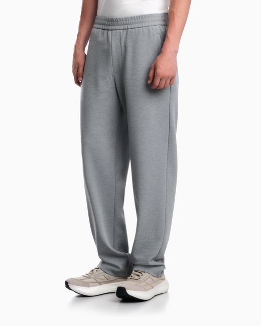 Emporio Armani Gray Jersey Piqué Travel Essential Pants for men