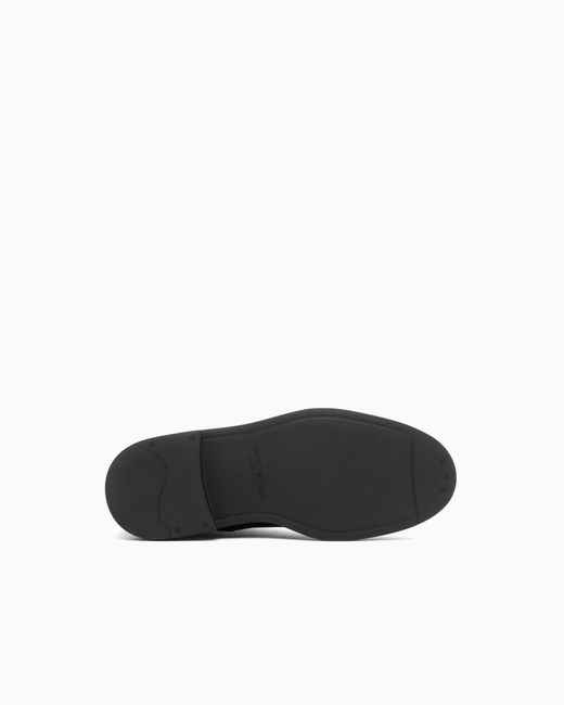 Emporio Armani Black Pebbled Leather Lace-Up Ankle Boots With Side Zipper for men