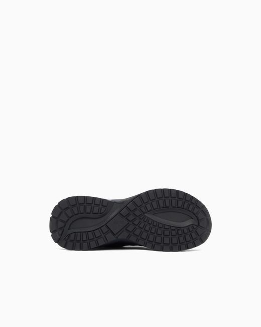 Emporio Armani Blue Sneakers With Mesh Suede And A Chunky Rubber Sole for men