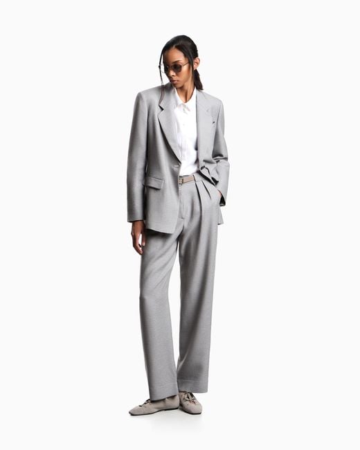 Emporio Armani Gray High-Waisted Trousers