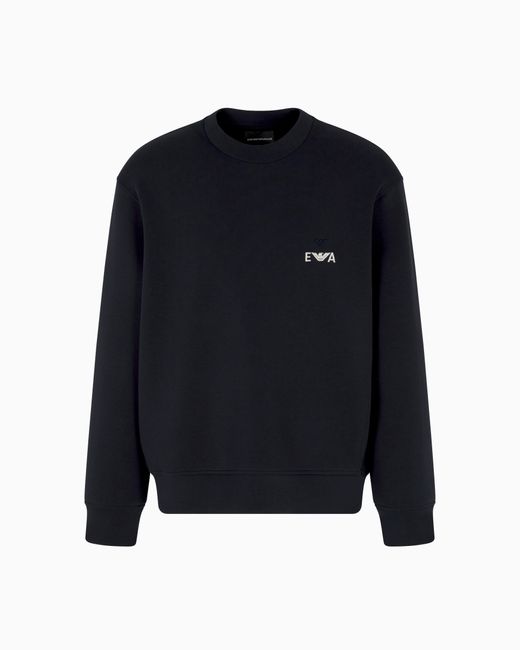 Sudadera De Punto Con Bordado Ea En Superrelieve Asv Emporio Armani de hombre de color Blue