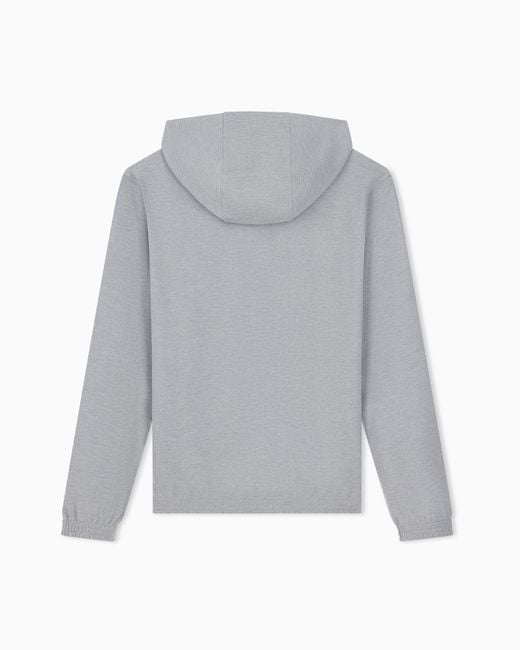 Emporio Armani Gray Travel Essential Piqué Jersey Hoodie for men