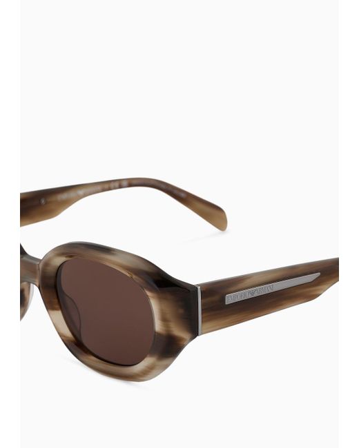 Emporio Armani Sonnenbrille Mit Unregelmäßig Geformter Fassung in Brown für Herren
