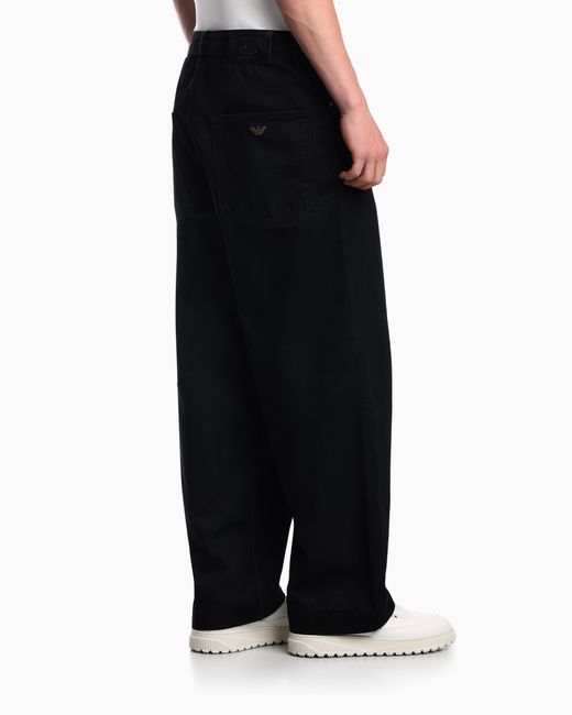 Emporio Armani Blue Wide-Leg Five-Pocket Jeans for men