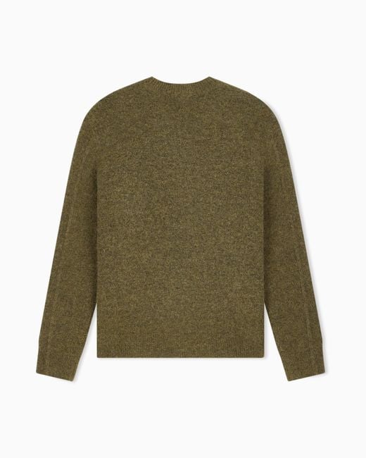 Emporio Armani Green Boteh Capsule Collection Alpaca-Blend Jumper for men