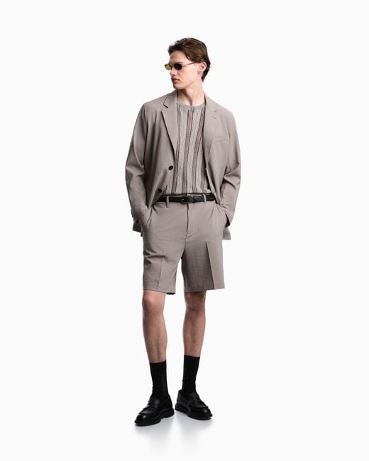 Emporio Armani Gray Single-Breasted Jacket for men