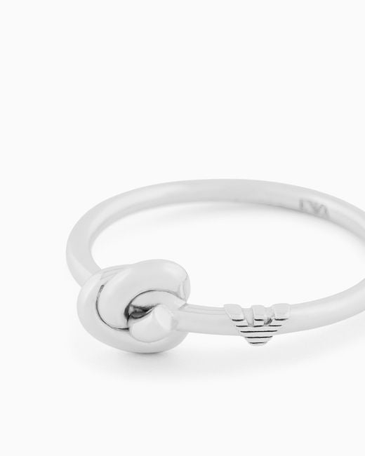 Emporio Armani White Sterling Knot Ring