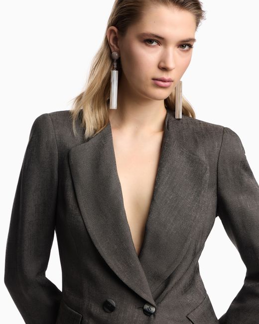 Emporio Armani Gray Icon Double-Breasted Jacket