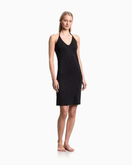 Emporio Armani Blue Lycra And Lurex Beach Dress