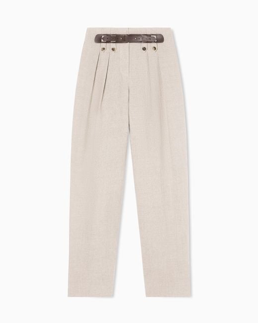 Emporio Armani Natural Oval-Leg Trousers