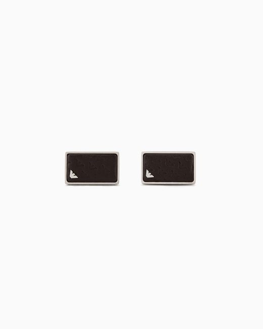 Emporio Armani White Stainless Steel Cuff Links for men