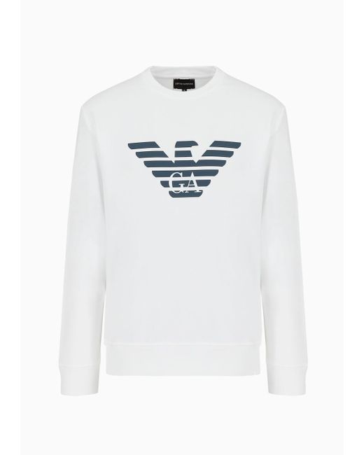 Emporio Armani Sweatshirt Aus Modalmischung Mit Logo-print in Multicolor für Herren