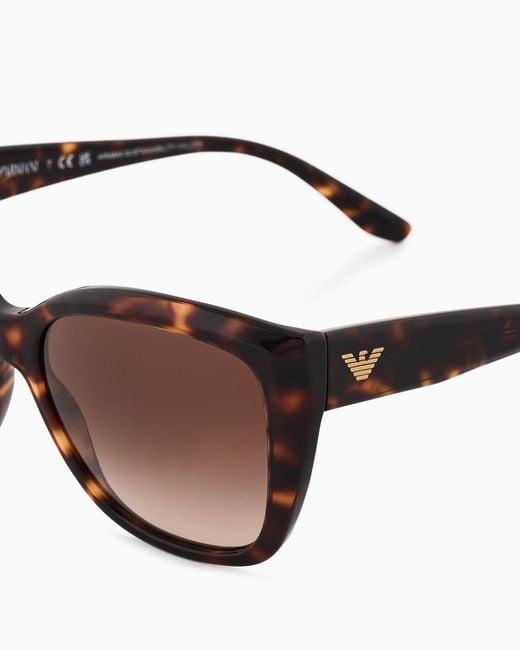 Emporio Armani Brown Cat-Eye Sunglasses