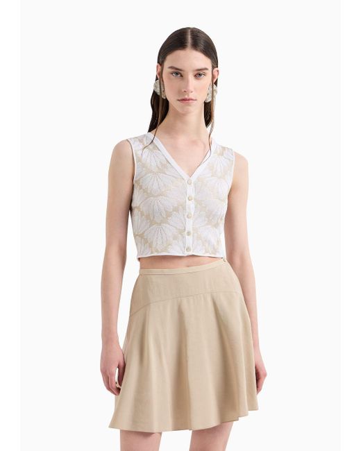 Emporio Armani Natural Flowing Skirt In Washed Matte Modal
