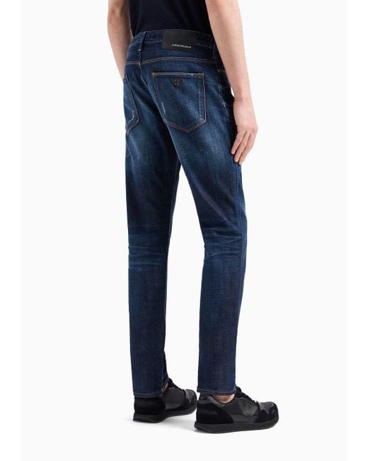Jeans J06 Slim Fit In Denim Made In Italy di Emporio Armani in Blue da Uomo