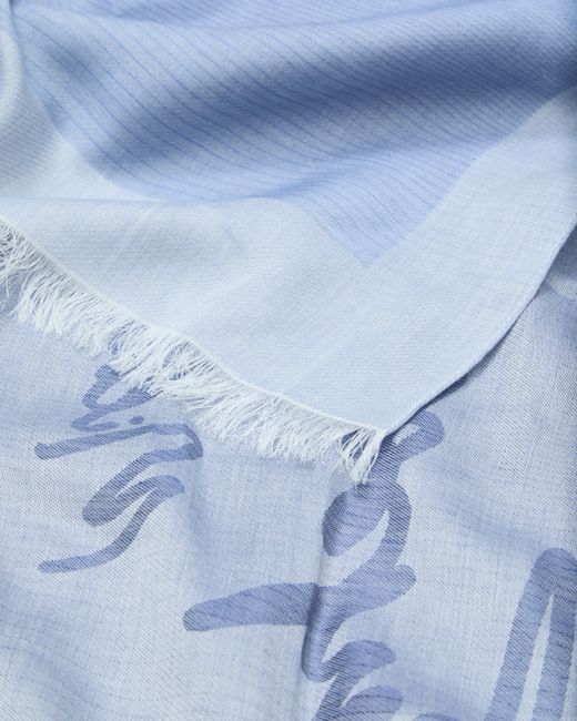 Emporio Armani Blue Stole With Jacquard Logo Lettering for men