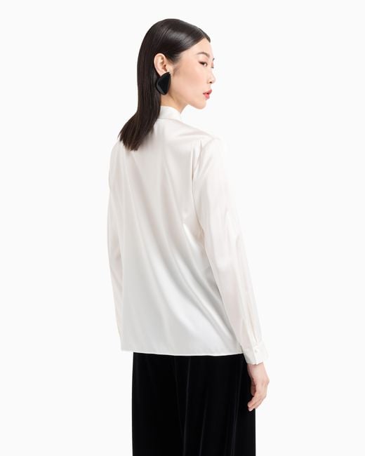 Emporio Armani White Silk Satin Shirt