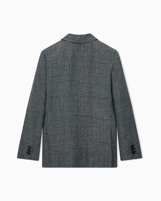 Emporio Armani Gray Double-Breasted Blazer