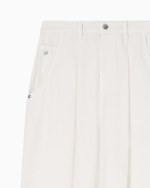 J8h Emporio Armani J8H Relaxed-Fit Garment-Dyed Lyocell Trousers in White ...