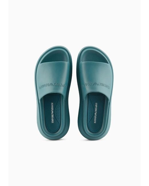 Emporio Armani Green Eva Monobloc Sandals for men