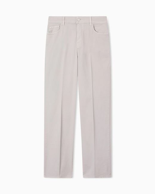Emporio Armani White J3H Regular-Fit Trousers