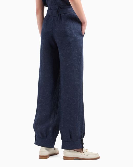 Pantalons Palazzo Emporio Armani en coloris Blue