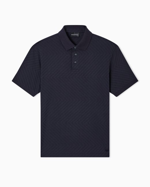 Emporio Armani Black Us Exclusive Jacquard Jersey Polo Shirt for men