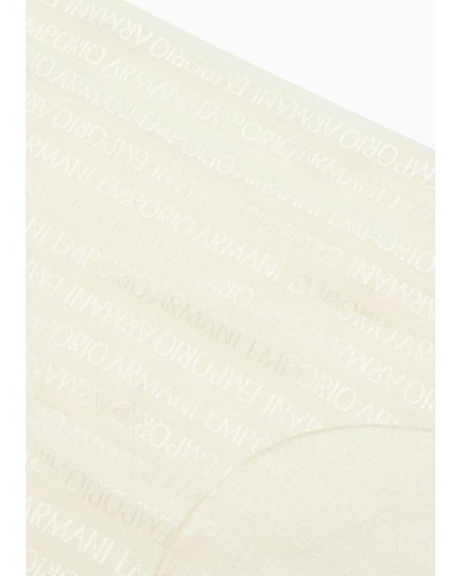 Paquete De Dos Braguitas En Malla Reciclada Laminada Con Letras Asv Por Toda La Prenda Emporio Armani de color White