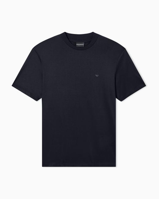 Emporio Armani Blue Travel Essential Lyocell-Blend Jersey T-Shirt for men