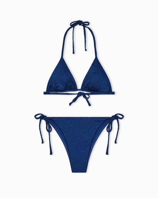 Emporio Armani Blue Bikini With Padded Triangle Top