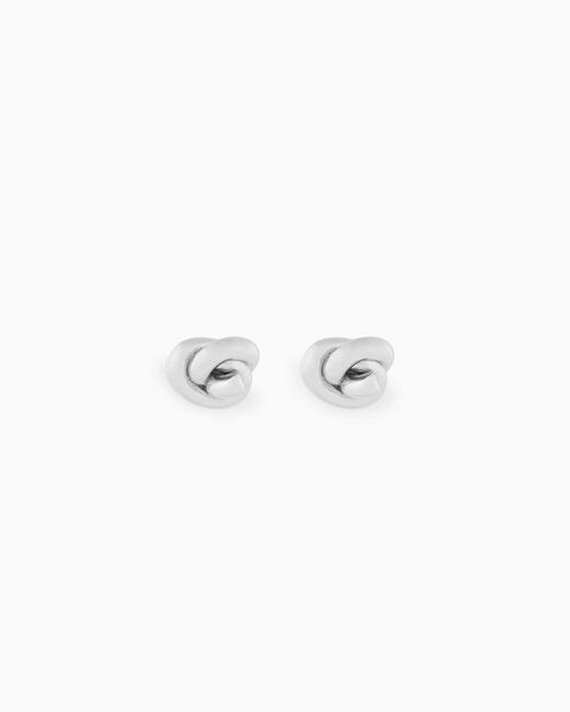 Emporio Armani White Sterling Knot Earrings