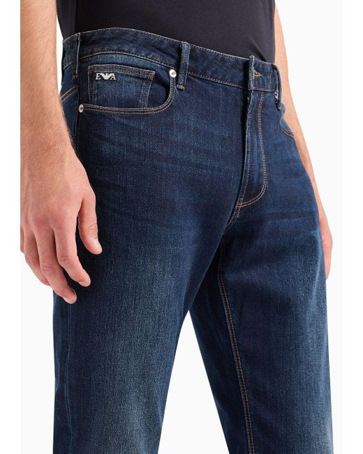Emporio Armani Slim-fit-jeans J06 Aus Gemütlichem Denim In Vintage-optik in Blue für Herren