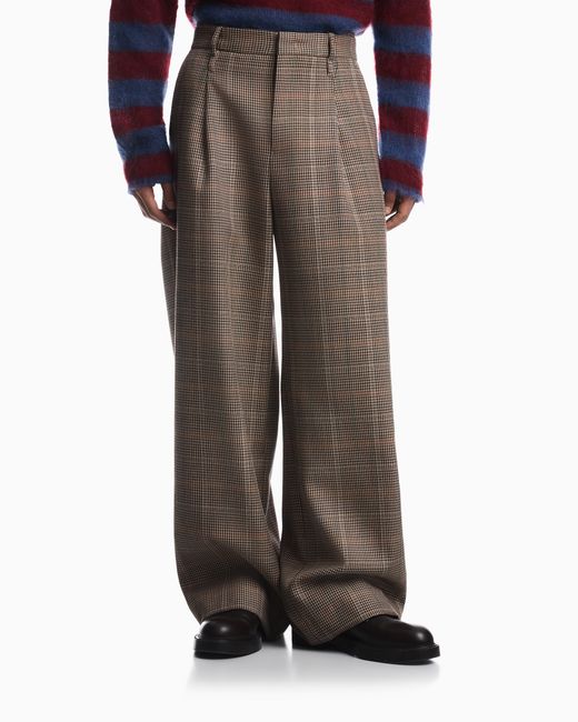 Emporio Armani Gray Wide-Leg Trousers for men