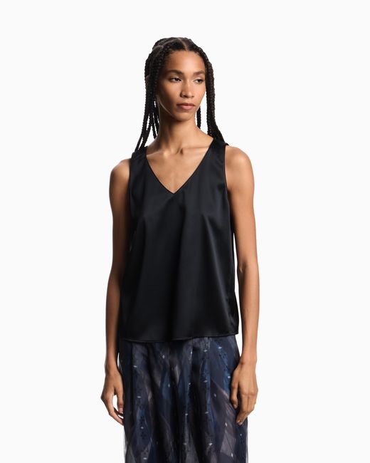 Emporio Armani Blue V-Neck Top