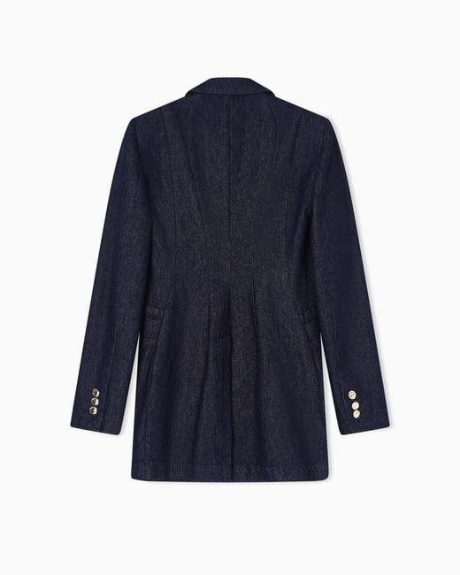 Emporio Armani Blue Double-Breasted Blazer
