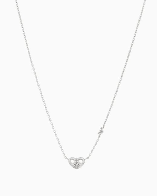 Emporio Armani White Sterling Heart Necklace