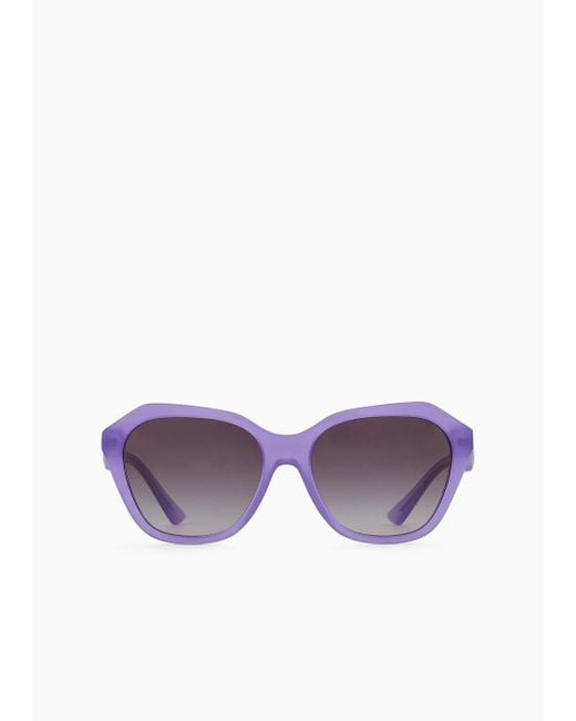 Emporio Armani Purple Sonnenbrille Mit Unregelmäßig Geformter Fassung